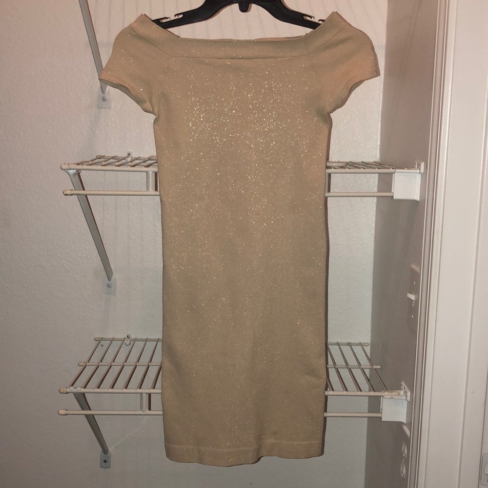 bebe Tan Mini Dress. Size Small